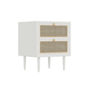 Solid Wood Side Table Japanese-style Bedside Table Rattan Side Cabinet Bedroom And Living Room Star