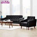 Day American living room bedroom pull buckle leather sofa Nordic small office single double