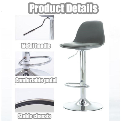 Bar Chair Bar Stool Rotary High Back Adjustable Height Fashionable Pu Cushion Dining Chair