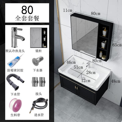 Family Small Toilet Basin Cabinet Combination Wall Mounted Ceramic Washstand Mini Balcony Simple