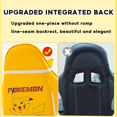 Gaming Chair Ergonomic High Pikachu Computer chair with Retractible Footrest PU Leather Back