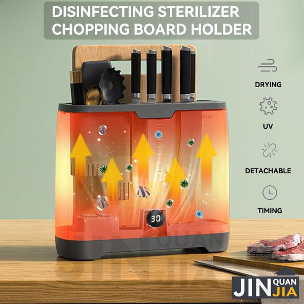 JINQUANJIA Chopping Board Holder UV+HEAT Dry Disinfecting Sterilizer Kitchen Knife Holder