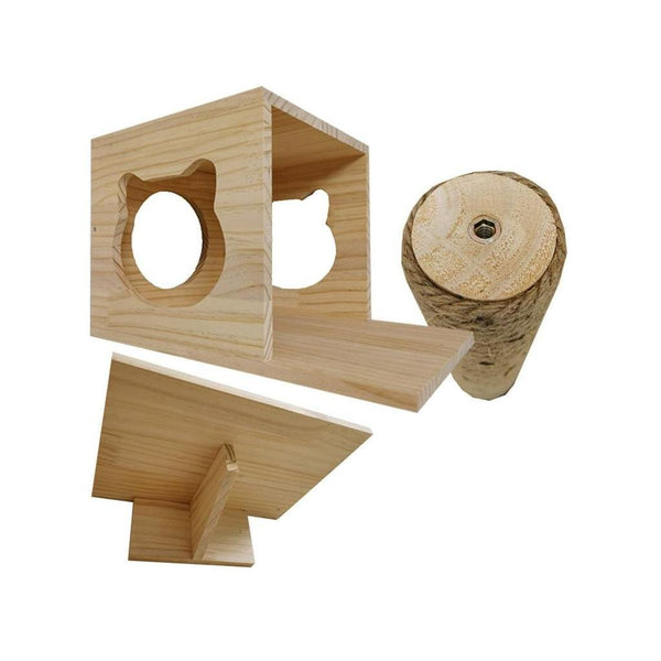 Wood Solid Magic Hanging Hand Climbing Rack Wall Type Nest Platform Soft Ladder Sisal Scratch Column