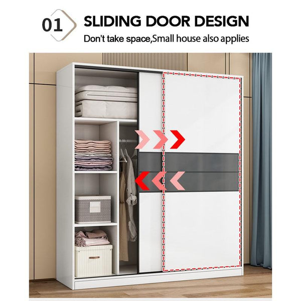 Kinbolee Wardrobe Sliding Door Nordic Wardrobe Multi-smell Wardrobe Sliding Door