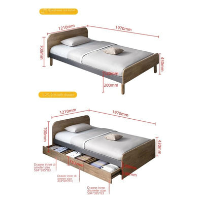 Single Bed Storage Bed 1.2m/1.5m Small Apartment Simple Modern Economic Storage Nordic Wind Bed