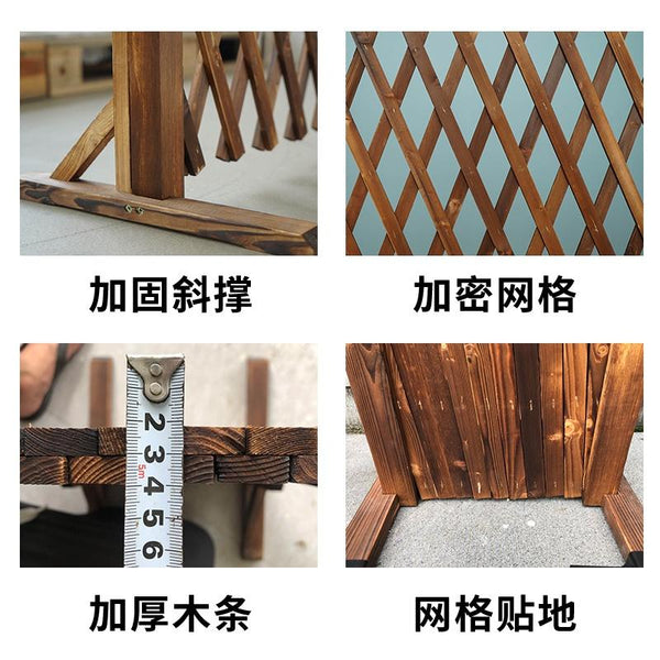 Anti-corrosion Wood Fence Outdoor Retractable Decorative Fence Indoor Pet Lattice Fence