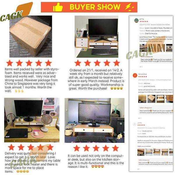 Wooden Monitor Stand Laptop Stand