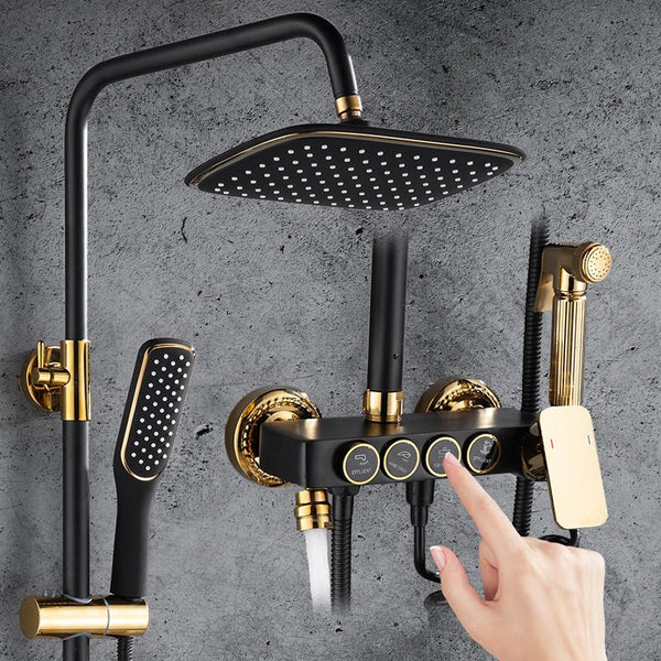 Shower Set Black Gold Full Copper Shower Faucet Shower Spray