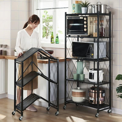 Foldable Kitchen Rack kitchen Organiser Multi-layer Pot Rack Microwave Rack/oven Storage Rack/toast