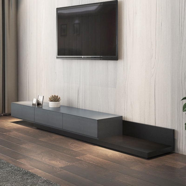 Nordic Tv Cabinet Tea Table Combination Black Walnut-colored Retractable Tv Cabinet Modern Simple