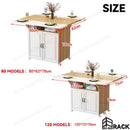 Foldable Dining Table Movable Dining Table Set Pulley Rectangular Multifunctional 4-person 6-person