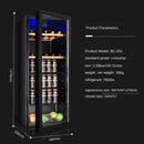 Bar Single Door Small Refrigerator Home Living Room Office Transparent Beverage Fresh Tea 118l