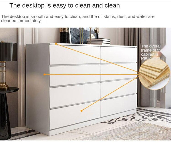 All Solid Wood Simple Modern Drawer Locker Living Room Bedroom Storage Cabinet Chest of Drawers
