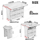 Foldable Dining Table Movable Dining Table Set Pulley Rectangular Multifunctional 4-person 6-person