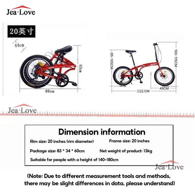 [SG READY STOCK] Gear Bicycle 20 Inch 7 Speed Foldable Bicycle Adult Tricycle Outdoor City Road