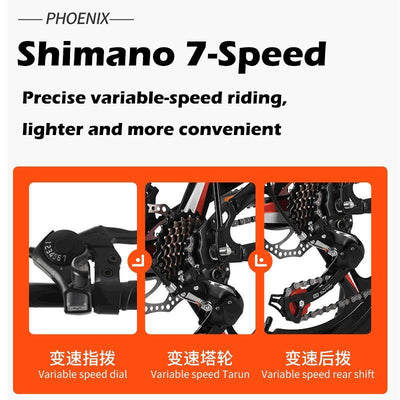 Phoenix Foldable Bicycle Shimano 7 Speed Variable Speed Folding Bike 20 Inch Folding Bicycle Ultra