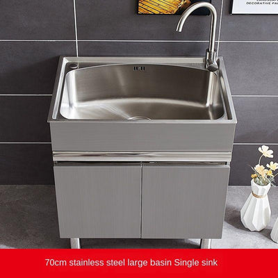 304 Sink Stainless Wash Pool Basin Steel Laundry Cabinet Bathroom Cabinets Washbasin Laundry Pool