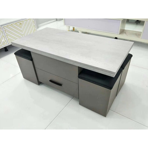 Multifunctional Lifting Foldable Coffee Table Lift With 4 Stools Small Family Creative Dining Table