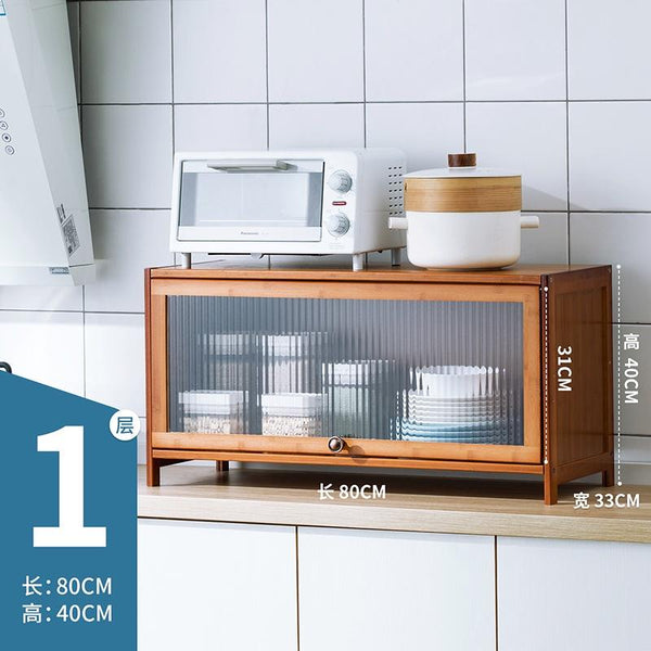(EIYI) Kitchen Storage Cabinet Floor Multi-storey Cupboard Living Room Balcony Shelf With Door