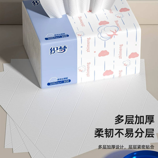 [4 Packs] Wood Pulp Facial Tissue for Hand Wiping