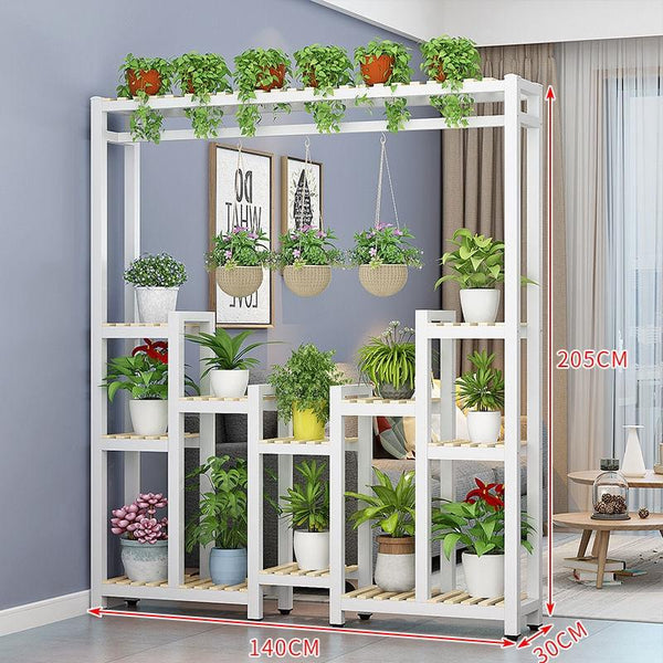 Indoor Screen Partition Living Room Xuanguan Green Flower Pot Rack Iron Floor-to-ceiling Multi-layer