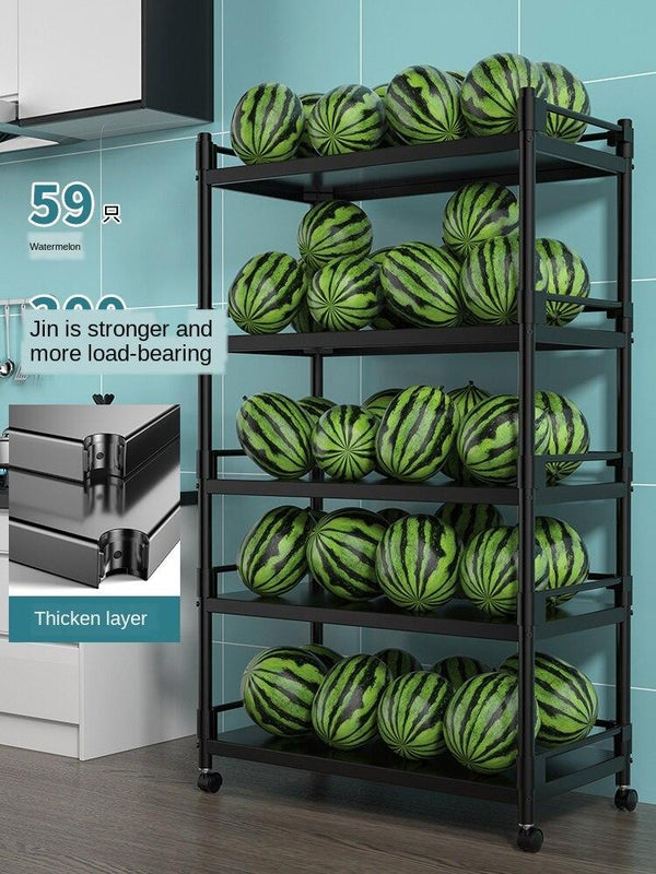 Stainless Steel Floor Type Multi-layer Microwave Oven Kitchen Utensils Pot Rack Storage Movable