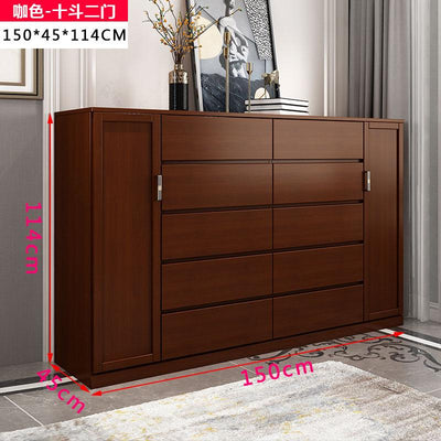 All Solid Wood Simple Modern Drawer Locker Living Room Bedroom Storage Cabinet Chest of Drawers