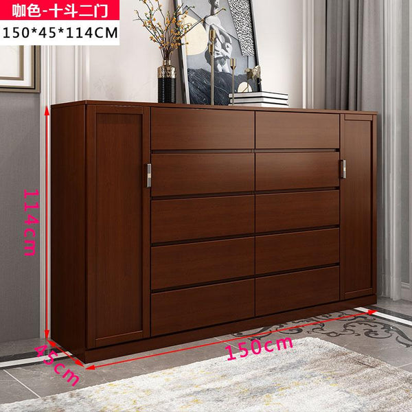 All Solid Wood Simple Modern Drawer Locker Living Room Bedroom Storage Cabinet Chest of Drawers