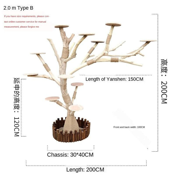Rack Wear-resistant Non-sticky Wood Solid Dry Trunk Large Nest Net Red Cat Tree Climbing Pet