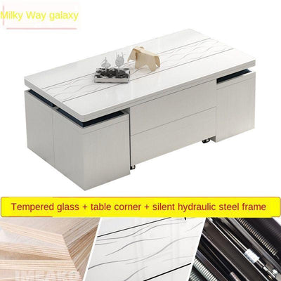 Lifting And Lowering Table Dual-use Folding Multi-functional Tea Tv Cabinet Set Storage Simple
