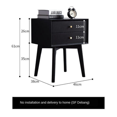 SHANJIE Shang Goods Table Simple Modern Solid Wood Fashion Two Draw Nordic Bedside Bedroom Small