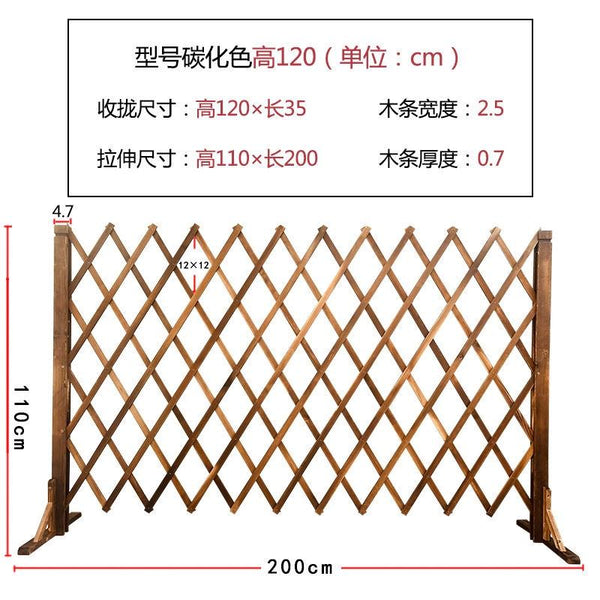 Outdoor Anticorrosive Wooden Fence Guardrail Telescopic Indoor Flower Garden Courtyard Decoration