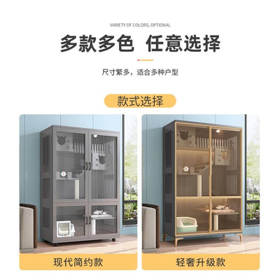 Solid Cat Cage Villa Wood Cat Cage Hold Luxury Villa Three Storey Super Large Nest Free Space