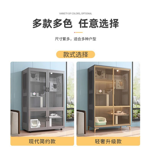Solid Cat Cage Villa Wood Cat Cage Hold Luxury Villa Three Storey Super Large Nest Free Space