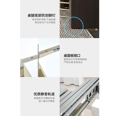 DF Dining Table Slate Foldable Extendable Dining Table Set Ultra-thin Rectangular Dining Table