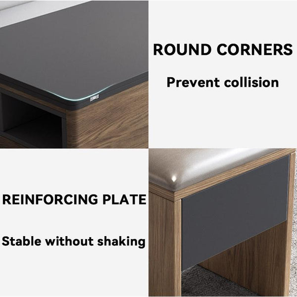 HQ Multifunctional Folding Dining Table With Chair Small Apartment Dining Table Nordic Living Room