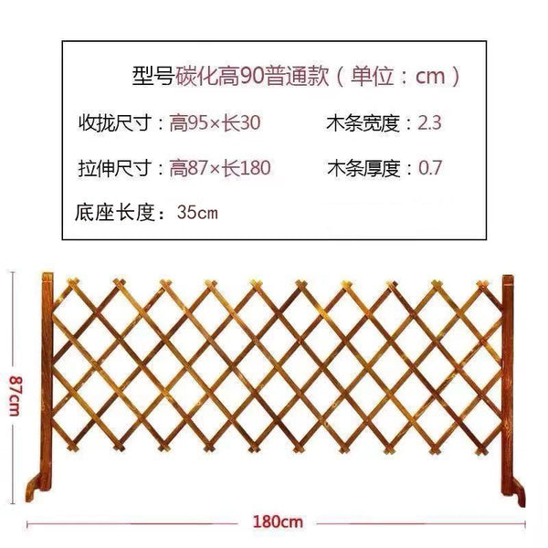 Anti-corrosion Wood Fence Outdoor Retractable Decorative Fence Indoor Pet Lattice Fence