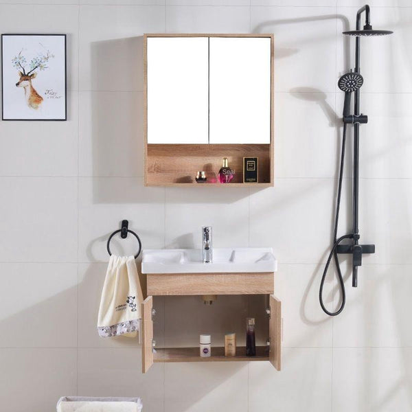 Solid Wood Bathroom Cabinet Wash Basin Cabinet Combination Washbasin Balcony Toilet Wall-mounted