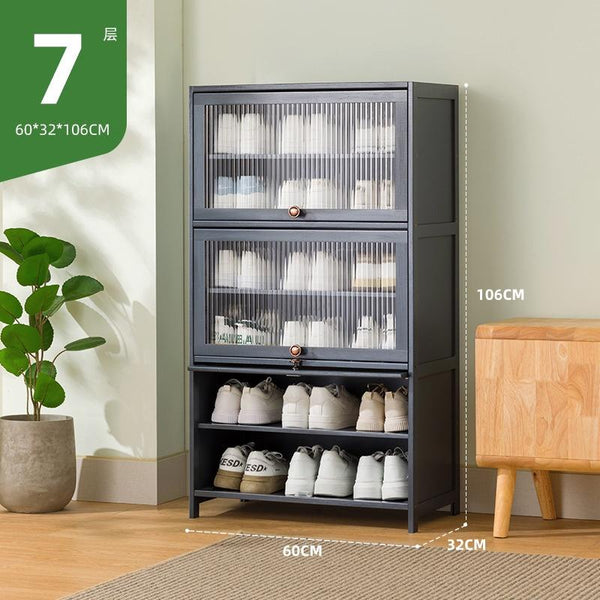 Shoe Cabinet Home Black Gray Shoe Cabinet 2022 New Flip Door Shoe Rack Cabinet