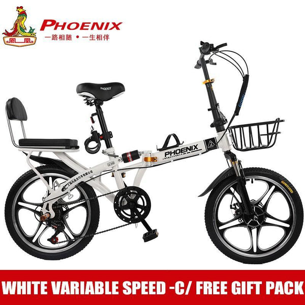 Phoenix Foldable Bicycle 7 Speed Variable Speed Foldable Bike High Carbon Steel Double Disc Brake