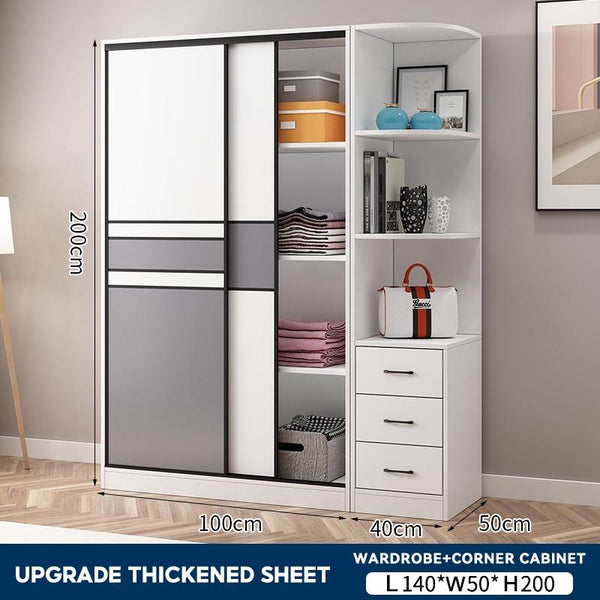 Wardrobe Sliding Door 2/3 Door Sliding Wardrobe Home Bedroom Modern Minimalist Sliding Door Wardrobe
