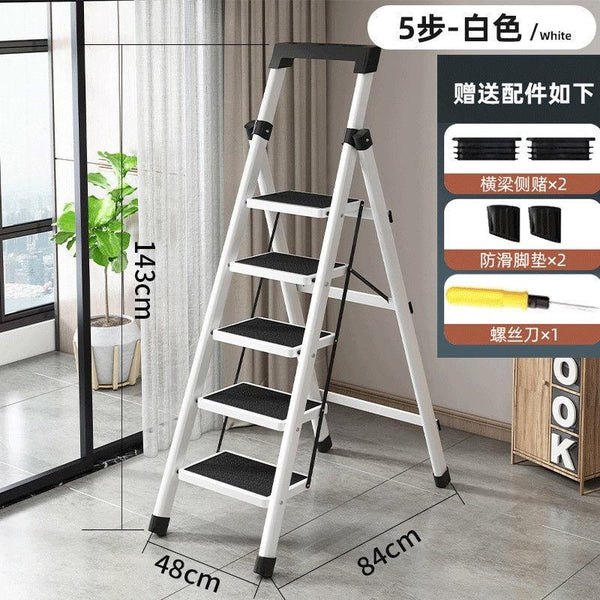 SENBIJU Ladder Indoor Household Thickened 5-step Ladder 6-7-8 Step Folding Herringbone Ladder