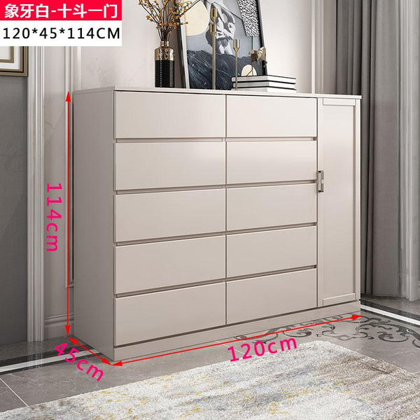 All Solid Wood Simple Modern Drawer Locker Living Room Bedroom Storage Cabinet Chest of Drawers