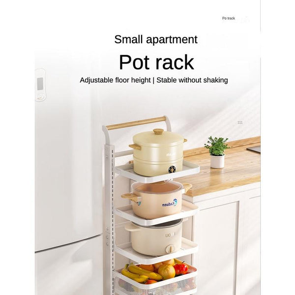 Kitchen pot rack multi-layer storage rack floor type household vegetable pot rack multi-functional