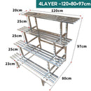 Stainless Steel Flower Rack Indoor/Outdoor Metal Plant Rack Ladder Flower Stand For Balcony Garden