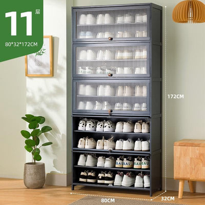 Shoe Cabinet Home Black Gray Shoe Cabinet 2022 New Flip Door Shoe Rack Cabinet