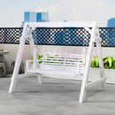 PINA Outdoor swing chair garden chair Solid wood hanging blue three-person swing chair outdoor