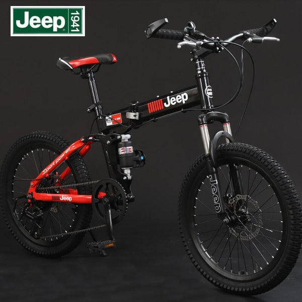 X-RIDER JEEP Student's Bicycle 20-inch Land Rover Folding Double Shock Absorption Mountain Bike