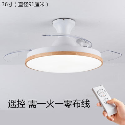 Ceiling invisible ceiling fan light ultra-thin LED telescopic folding fan light dining room living