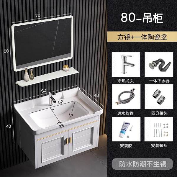Vanity Cabinet Bathroom Space Aluminum Bathroom Cabinet Combination Wash Basin Wash Basin Small